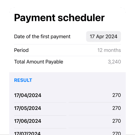 Anticipate your loan schedule